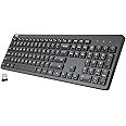 Arteck 2.4G Wireless Keyboard Ultra Slim Full Size Keyboard with Numeric Keypad and Media Hotkey for Computer/Desktop/PC/Lapt