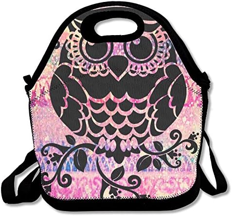UNERTLY Lunch Boxes Pink Owl Lunch Tote Lunch Bags