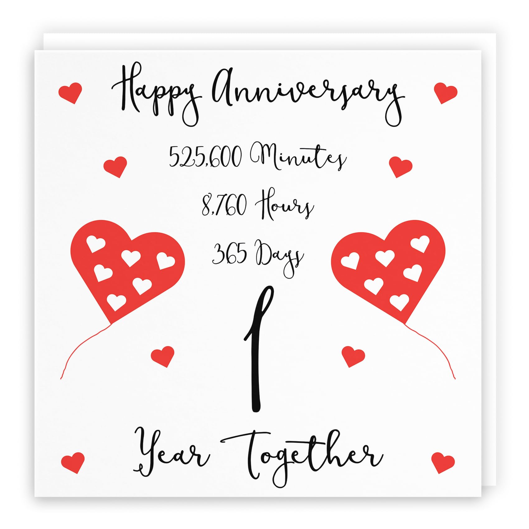 Hunts England - 1st Wedding Anniversary Card - 1 Year Together - Happy Anniversary - Timeless Collection - Cute Fun Card
