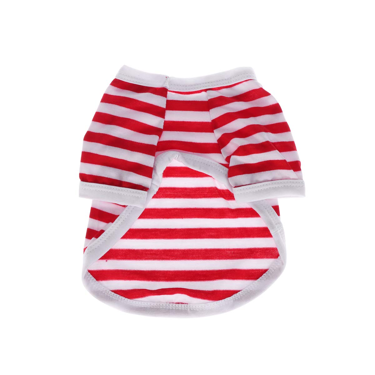 VILLCASE Pet Dog Vests Navy Stripe Cotton Puppy T Shirts Dog Summer Clothes - Size XL (Red)-Pet Costume