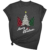 Christmas Shirts for Women:Crew Neck Short Sleeve Christmas Party Higher Quality T-Shirt
