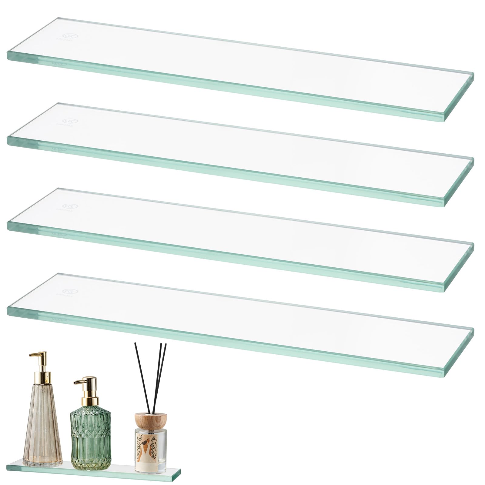 Photo 1 of Leinuosen 4 Pcs Medicine Cabinet Shelves Replacement 13 Inch Bathroom Cabinet Shelf Medicine Shelves Suitable for Bathroom Living Room Kitchen Wall Mounted and Hanging (Glass)