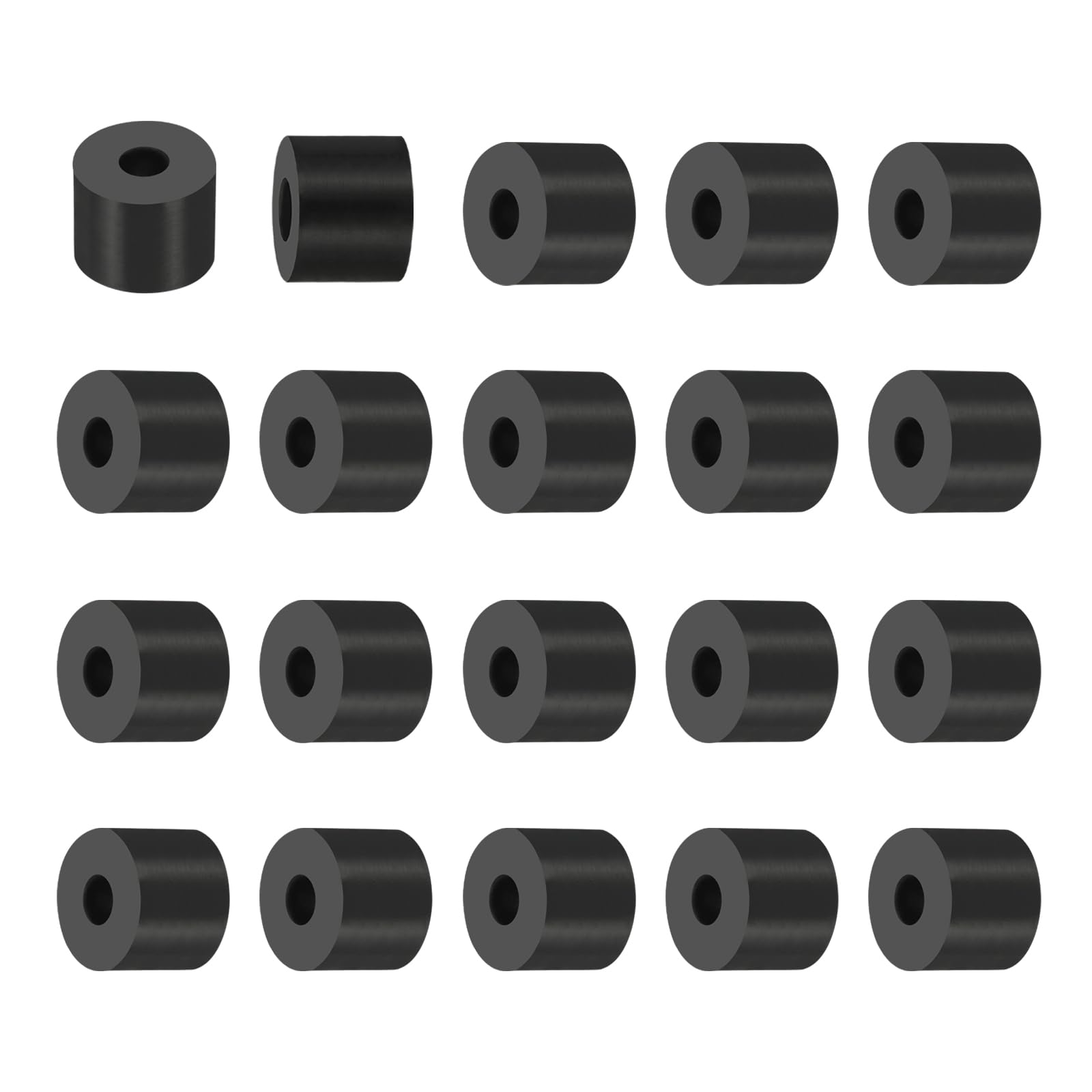 PATIKIL Multi Purpose Rubber Spacer, 20Pcs 10mm ID x 25mm OD x 20mm T Neoprene Round Anti-Vibration Isolation Pads Isolator Rubber Bushings Spacer Washer for HVAC Bolts Car Accessories