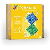 CONNETIX Magnetic Tiles Rainbow Blue &amp; Green Base Plate Pack, 2 Pieces