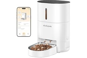 DUDUPET Automatic Cat Feeder WiFi - 4L Timed Automatic Cat Food Dispenser with App Control, 10 Meals 150 Portions Per Day, Blockage Sensor & 10S Voice Record Auto Pet Feeder for Cats & Dogs