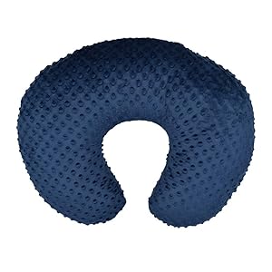 Ultra Soft Minky Dot Nursing Pillow Cover Multi-Use Breastfeeding Nursing Pillow Slipcovers (Navy Blue)