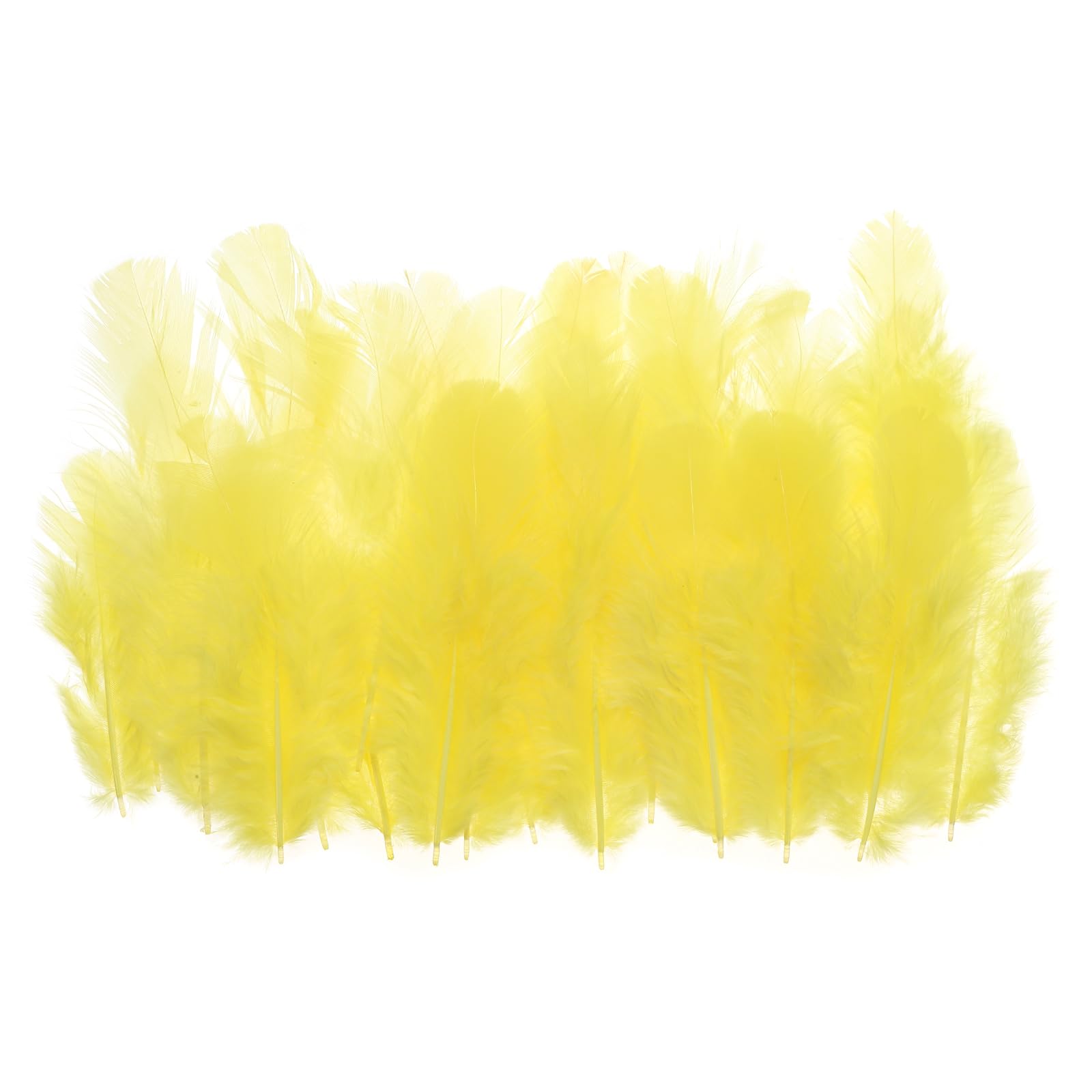 PATIKIL 1.5-3 Inch Saddle Hackle Rooster Feather, 300 Pcs Bulk Natural Feathers Fluffy Craft Feathers for Dream Catcher Earrings Pendant, Yellow