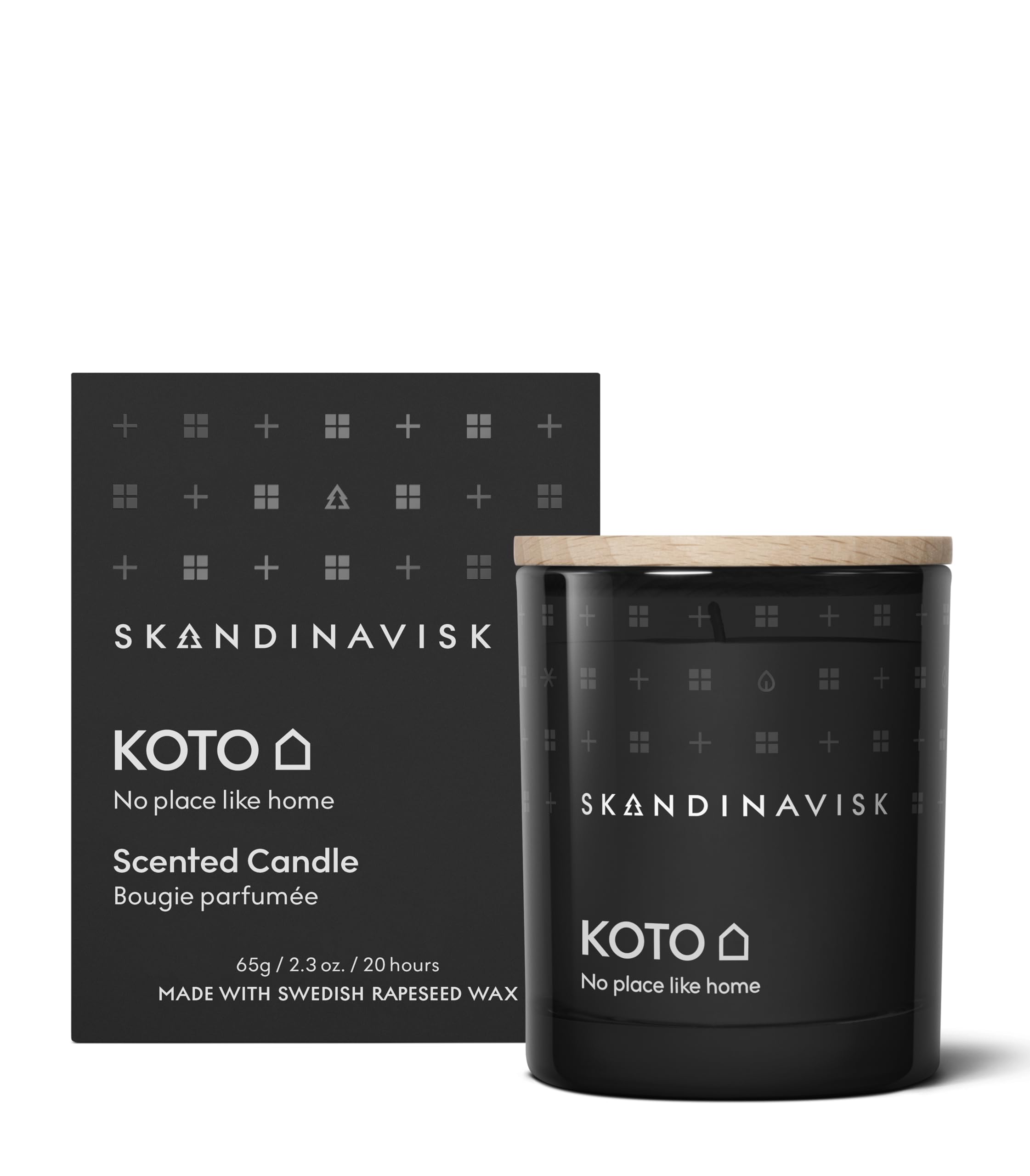 Skandinavisk KOTO 'Home' Mini Scented Candle. Fragrance Notes: Vanilla Beans and Dried Orange Peel, Amber and Leather. 65 g.