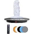 JAYEGT Motorized Rotating Display Stand, 360 Degree Electric Rotating Potography Turntable for Products Display，Live Show， Remote Control +5 Colors Backgrounds (Black/16.5inch /330Lbs Load/Wired)