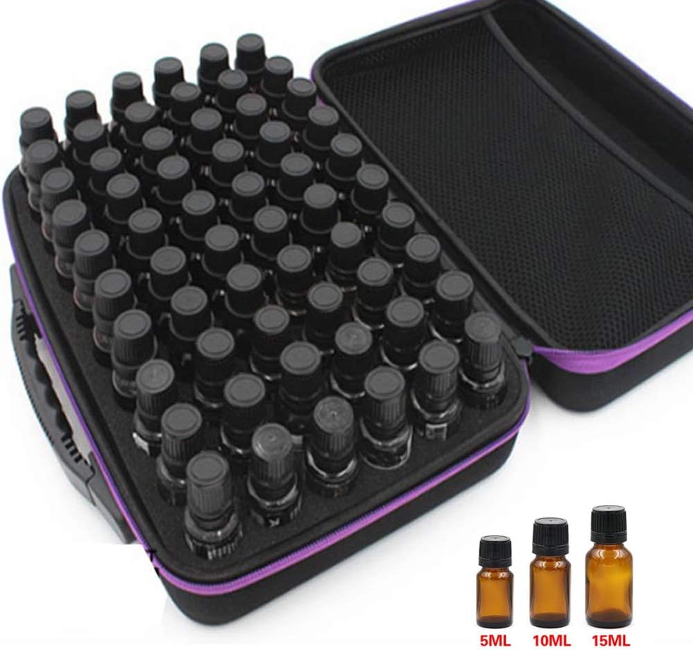 Esoes 60 Bottles Essential Oil Holder Traveling EVA Carrying Case Large Capacity Nail Polish Storage Box Organizer Nail Varnish Storage Bag Foam Insert Tote - Image 3