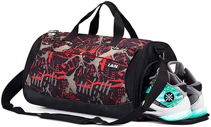 stylish gym bag with shoe compartment