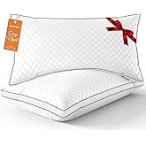 SweetNight Bed Pillows Queen Size Set of 2, Fluffy Luxury Hotel Pillows Collection Gusseted for Neck and Shoulder, Side Back Stomach Sleeper Pillow, Cozy Night 18"X28"