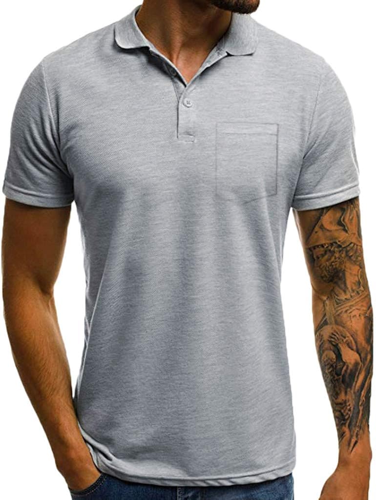 iYYVV Fashion Personality Men's Casual Slim Short Sleeve Pockets T Shirt Top Blouse: Clothing