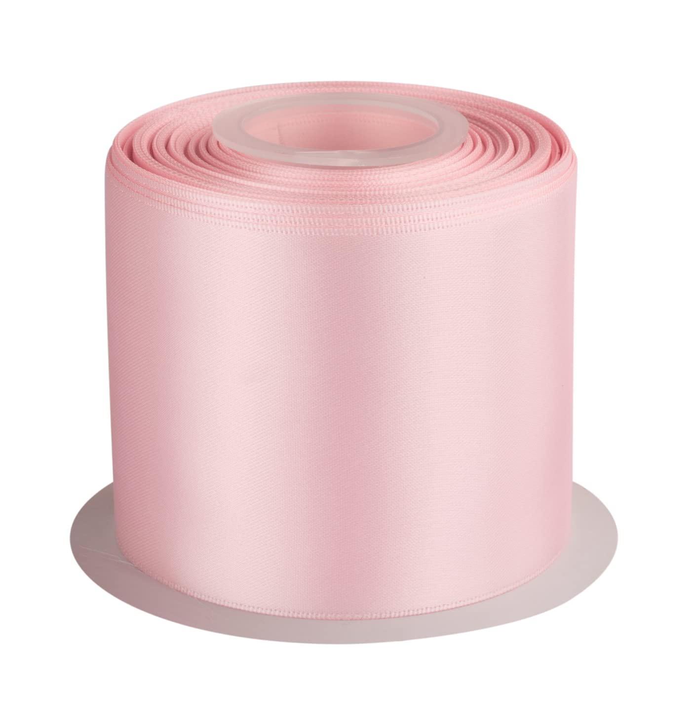 Double Faced Satin Ribbon, 75mm X 22M, Solid Polyester Craft Ribbon, Perfect for Gift Wrapping, Crafts, Wedding Party Ceremony Decoration, Floral Arrangement, Sewing (Lt. Pink)