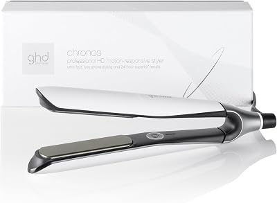 ghd Chronos Hair Straightener & Styler White UK Plug 3X Faster Styling