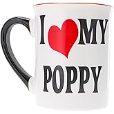 Cottage Creek Ceramic Coffee Cups |16oz. Large I Love My Poppy Mug | Ideal Gift for Grandpa, Papa, and Dad for Father's Day, Birthday, or Christmas | Poppy Coffee Mug for Home Decor, Kitchen Decor