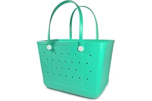 Uwyriwooq Beach Tote Bag for Women, Rubber Beach Bag Waterproof Sandproof, Extra Large EVA Tote Bag Boat Bag