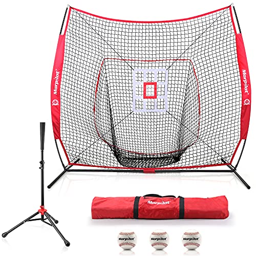 7'×7' Baseball Softball Practice Net Hitting Nets Hitting, Pitching, Batting, Catching