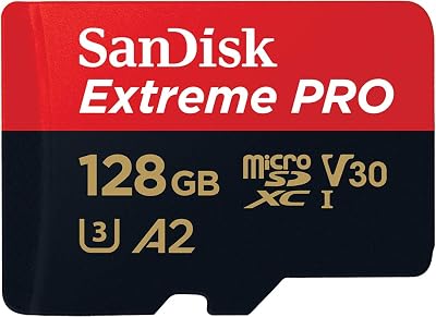 SanDisk 128GB Extreme PRO microSDXC Card with RescuePro Deluxe UHS-I V30 A2