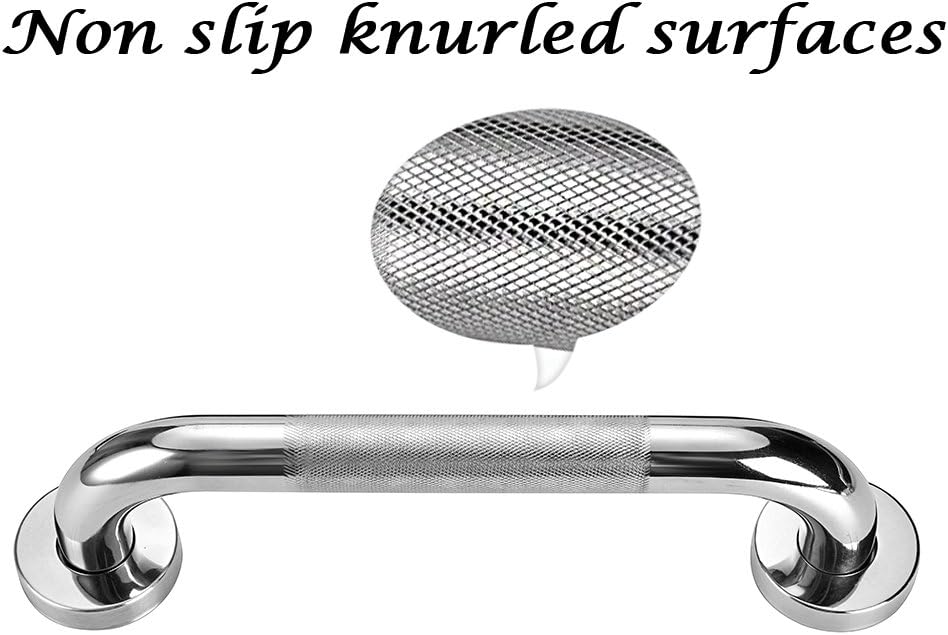 Sumnacon 12 Inch Bath Grab Bar with Anti-Slip Grip, Sturdy Stainless Steel Shower Safety Handle for Bathtub,Toilet, Bathroom,Kitchen,Stairway Handrail,Come with Mounted Screws: Health & Personal Care