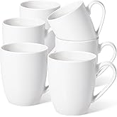 Urbanstrive 16 oz Large Coffee Mugs Set of 6 Ceramic Coffee Mug White Coffee Cups Tea Cups Idea Gift for Women Men House Warming Gifts New Home Office, 6 Pack (White)