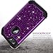 Lontect Compatible iPhone 8 Case, iPhone 7 Case Luxury Glitter Sparkle Bling Heavy Duty Hybrid Sturdy High Impact Shockproof Protective Cover Case for Apple iPhone 8 / iPhone 7 - Shiny Purple/Black