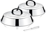 HaWare 12 Inch Cheese Melting Dome Set, 2 Pack, Stainless Steel, Heatproof