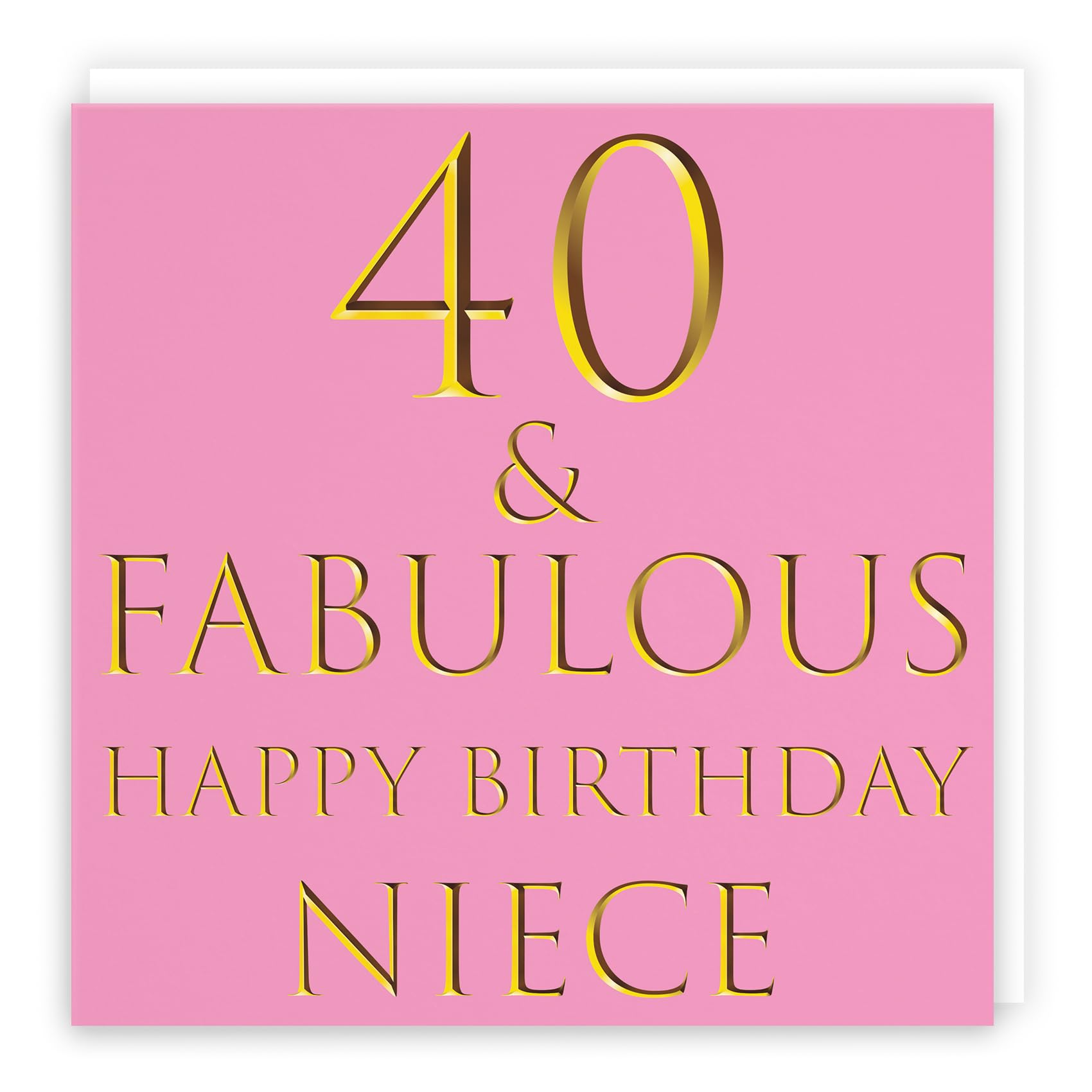 Hunts England - Large Niece 40th Birthday Card - 40 & Fabulous - Happy Birthday Niece - Still Totally Fabulous Collection - Large - 210 x 210 mm - Age 40