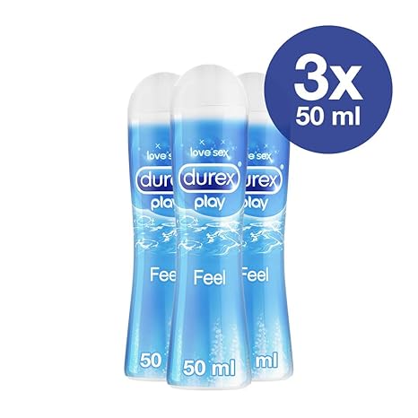 Durex Play Feel Gleitgel auf Wasserbasis – Leichtes, seidiges Gleitmittel für gefühlsechtes Empfinden – 1 x 50 ml in der prak