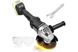 Rueqior Cordless Angle Grinder for Dewalt 20V Battery, 10000 RPM Brushless Grinder 4-1/2", 3 Variable Speed Power Grinder for Cutting, Griding, Polishing (No Battery)