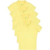 Studio 3 Girls' 4-Pack Soft Jersey Short Sleeve Polo Shirts