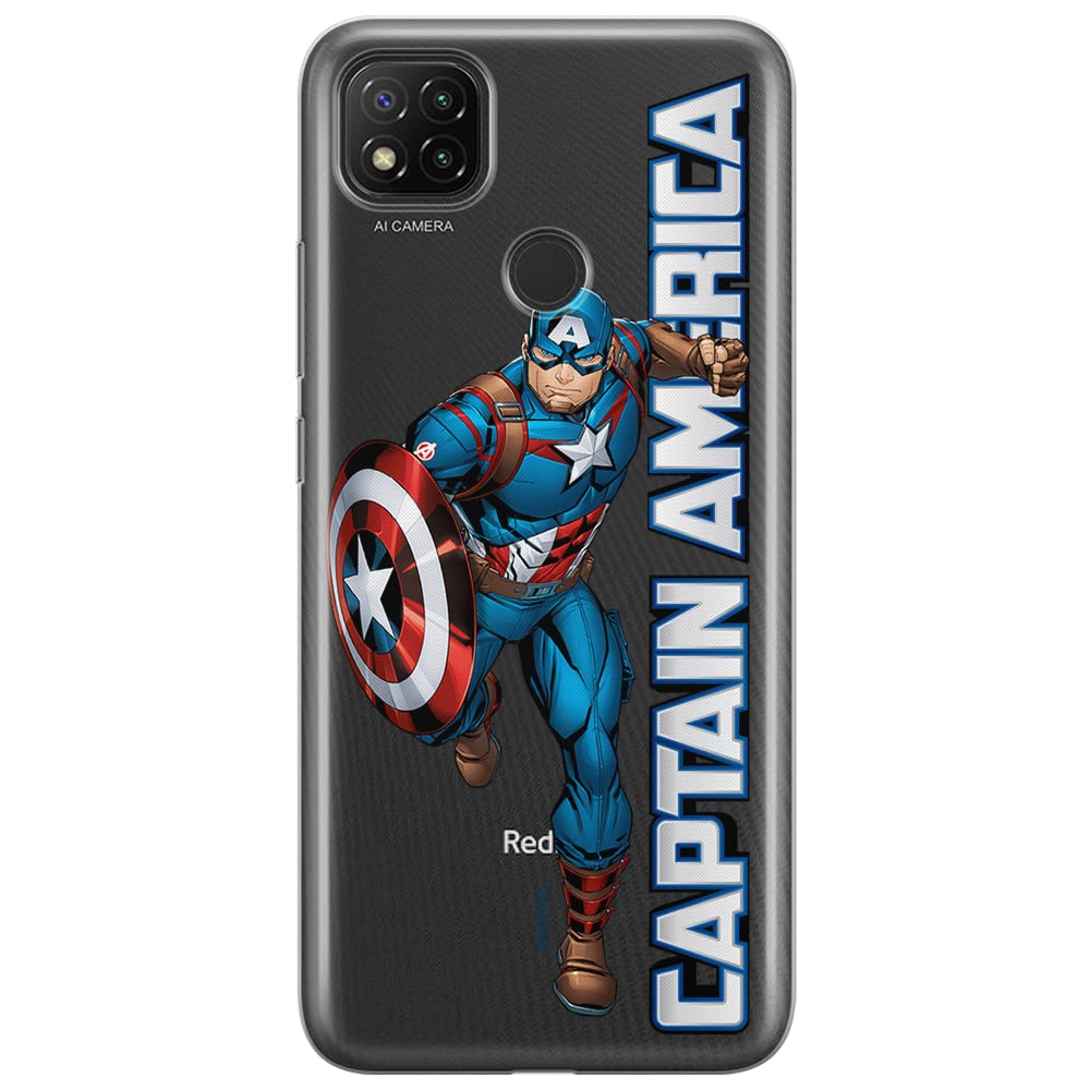 ERT GROUP mobile phone case for Xiaomi REDMI 9C original and officially Licensed Marvel pattern Captain America 030 optimally adapted to the shape of the mobile phone, partially transparent