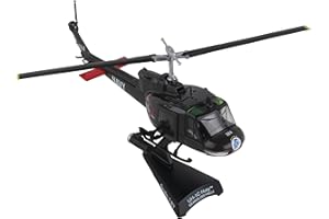 Postage Stamp UH-1 Huey HAL-3 “Seawolves” – 1/87 Scale Die-Cast Metal US Navy Helicopter Model with Display Stand – Officiall
