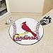 FANMATS 6503 St. Louis Cardinals Baseball Shaped Accent Rug - 27in. Diameter - Bird on Bat and Wordmark Primary Logo