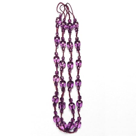 Shawsdirect Tiffany Crystal Beaded Curtain Tie Back Pair Purple