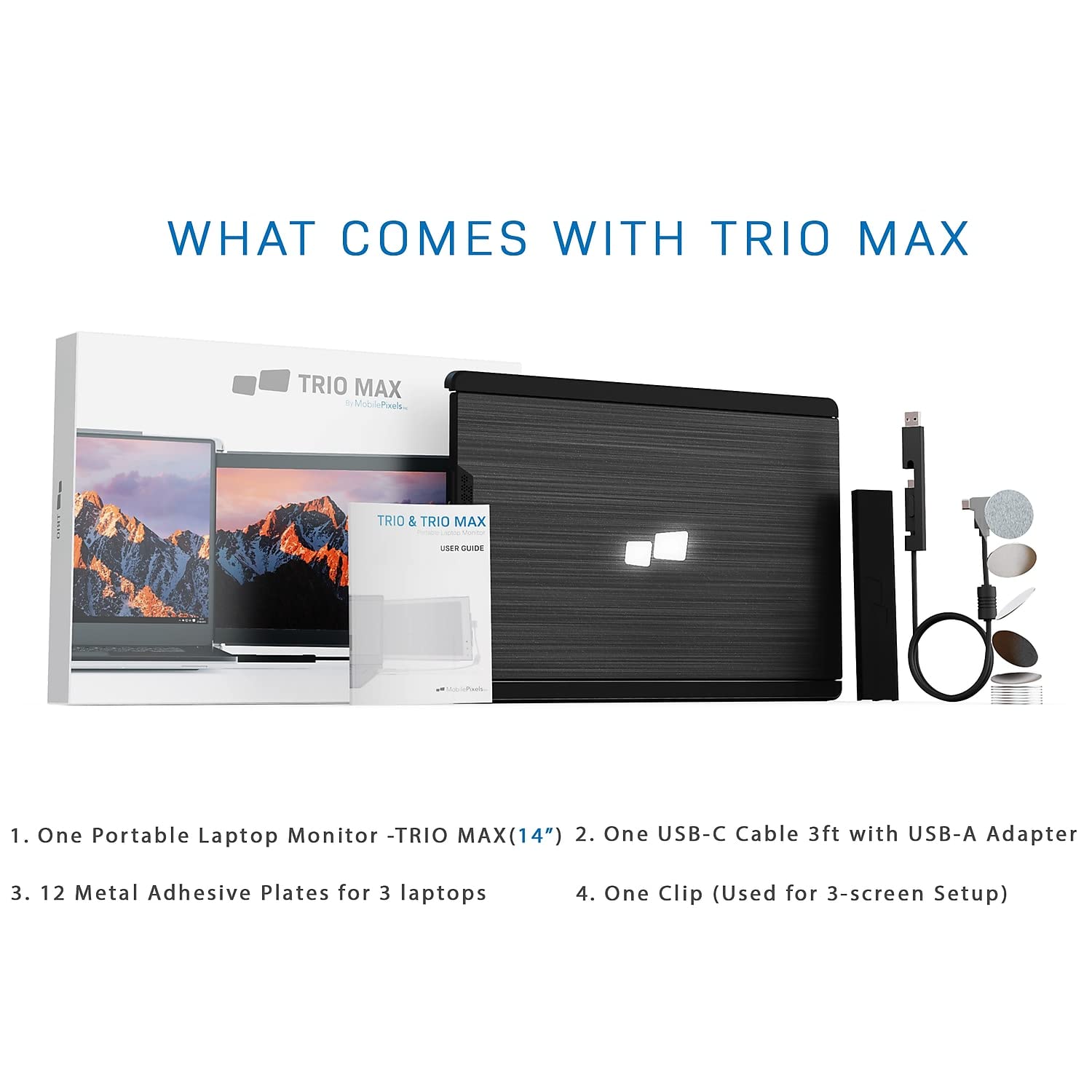 Mobile Pixels Trio Max Portable Monitor, 14'' Full HD IPS Dual Triple