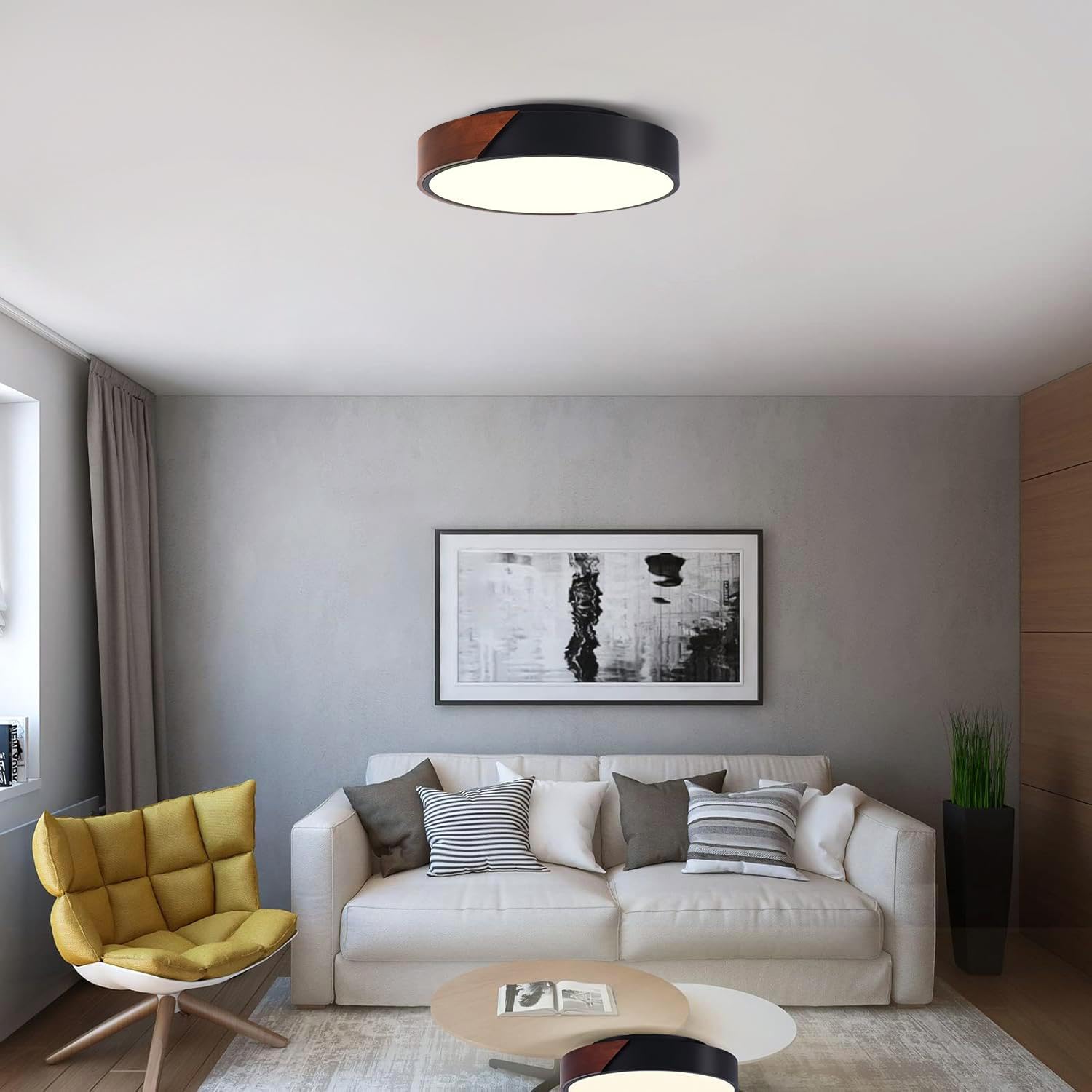 YUMPAUG Modern Black Flush Mount Ceiling
