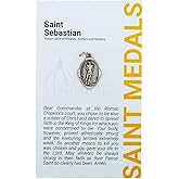 Venerare 1" Saint and Holy Subject Medal with Prayer Card | Over 25 Different Saints | Durable and Detailed Charm | Pendant Medal Carded with Prayer | Christian Jewelry (St. Sebastian)