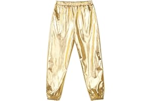 CHICTRY Kids Girls Shiny Metallic Jazz Dance Pant Hip Hop Sport Leggings Sweatpant Dancewear Costume