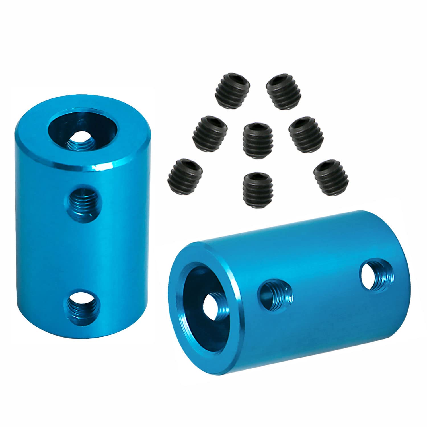 Ohamtes 2Pcs shaft diameter 8mm to 10mm rigid coupling, suitable for 3D printers, DIY encoders, motor connectors, motor guide shaft couplers, model shafts, motor guides, CNC machine tools