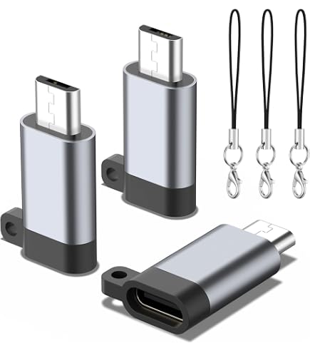 SinLoon Adattatore Da Micro USB A USB C (2 Pezzi) – Rotazione 180°, Ricarica 2.4A E Dati 480Mbps, In Lega Di Alluminio