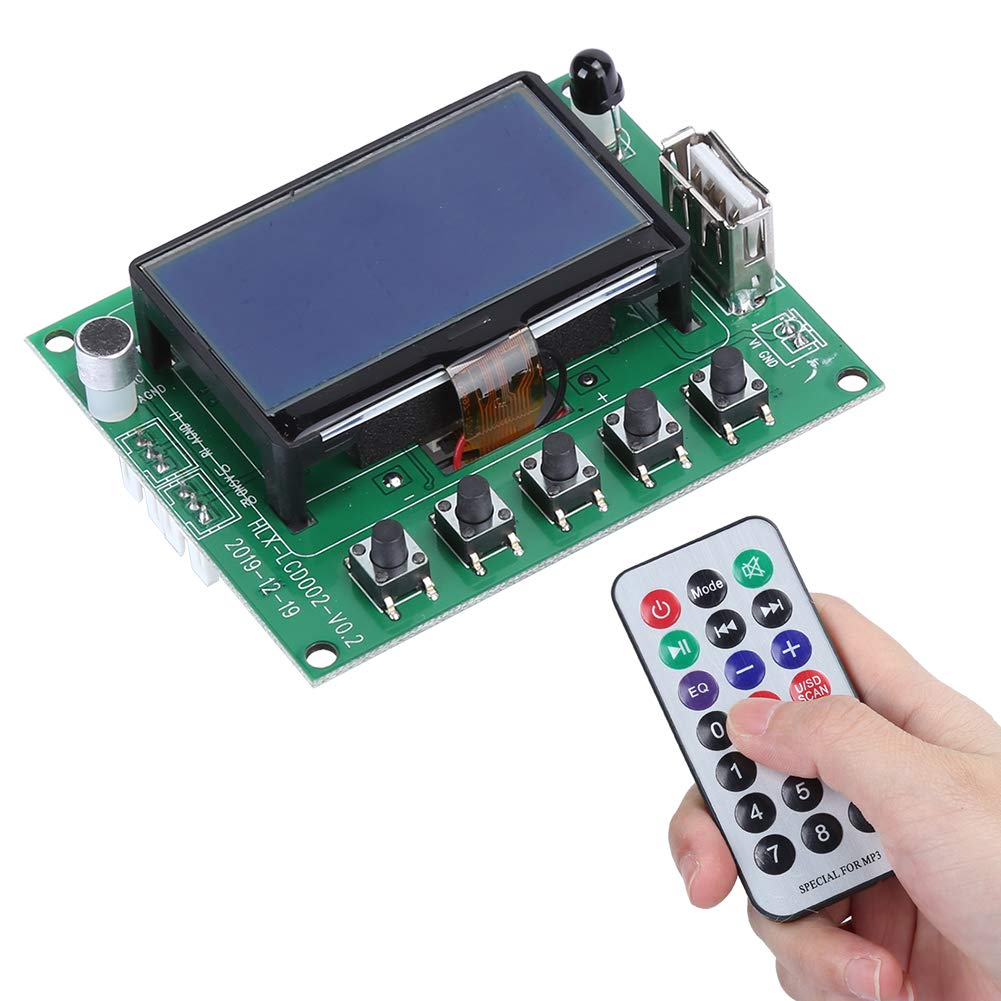 Goshyda MP3 Bluetooth Decoder Board, Player Lyrics LCD Display Module Player Module Mount with Remote Controller, Support MP3/WMA/WAV