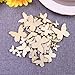 WINOMO 50pcs Mixed Size Wooden Butterfly Cutouts Craft Embellishment Gift Tag Wood Ornament for DIY