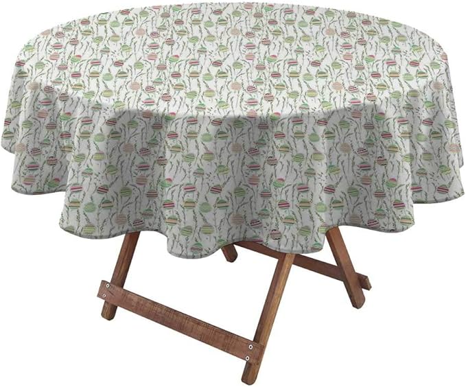 Table Cloth Spring Easter Party Festive Theme Eggs and Leaves Art Print Tablecloths