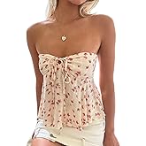 Women Strapless Tube Top y2k Bandeau Crop Tops Sleeveless Going Out Camisole Aesthetic Clothes Streetwear