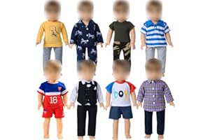 Mikyra 18-Inch Boy Doll-Clothes 17 Pcs 8 Sets Boy-Doll Clothing Outfit Fits 18" Boy Dolls