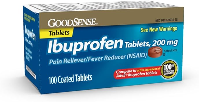 Amazon Com Goodsense Ibuprofen Tablets 200 Mg Pain Reliever Fever Reducer 100 Count Health Personal Care