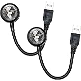 Star Projector Night Light, Portable USB LED Ambient Light - 4 Colors &amp; 9 Modes Atmosphere Star Lights for Car Decor, Ceiling, Bedroom, Party (2PCS)