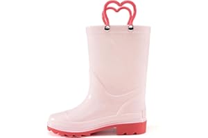 Stelle Toddler Rain Boots Kids Rainboots Boys Girls Waterproof Easy On Handles Non-Slip Sole Lightweight Outdoor Shoes