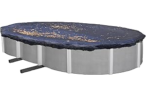 Blue Wave BWC526 15-ft x 30-ft Oval Leaf Net Above Ground Pool Cover,Black
